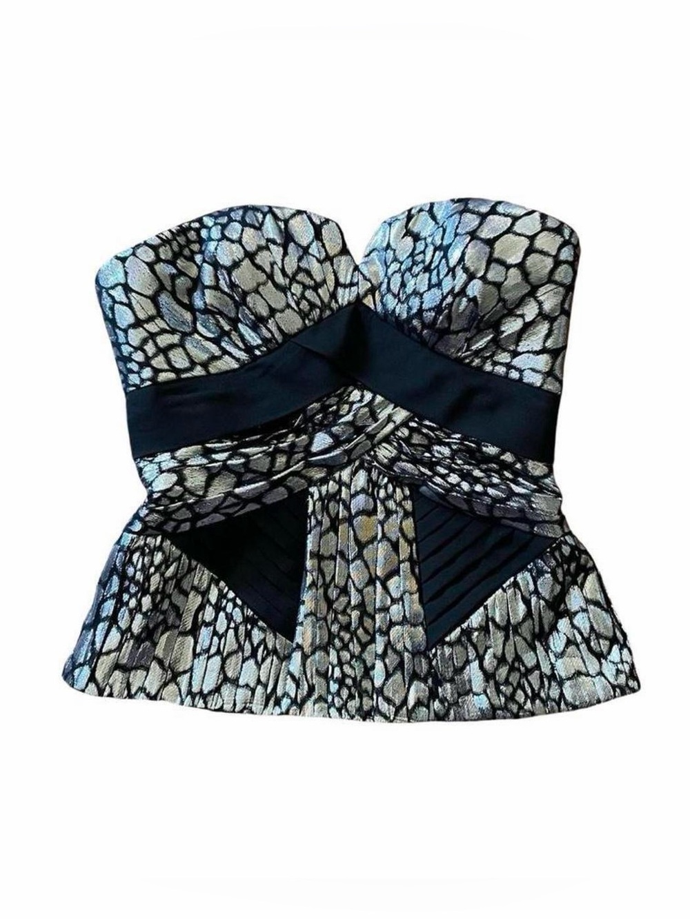 Bebe Y2K Metallic Strapless Corset Top XS